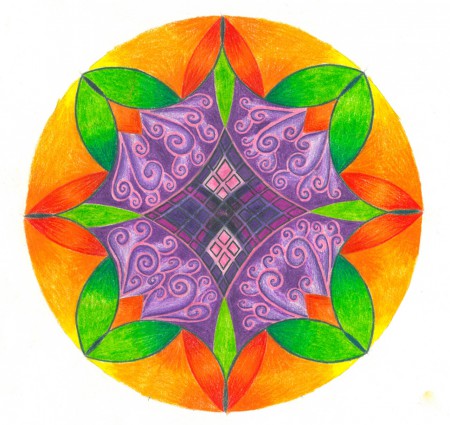 mandala Janička - kresba pastelkou